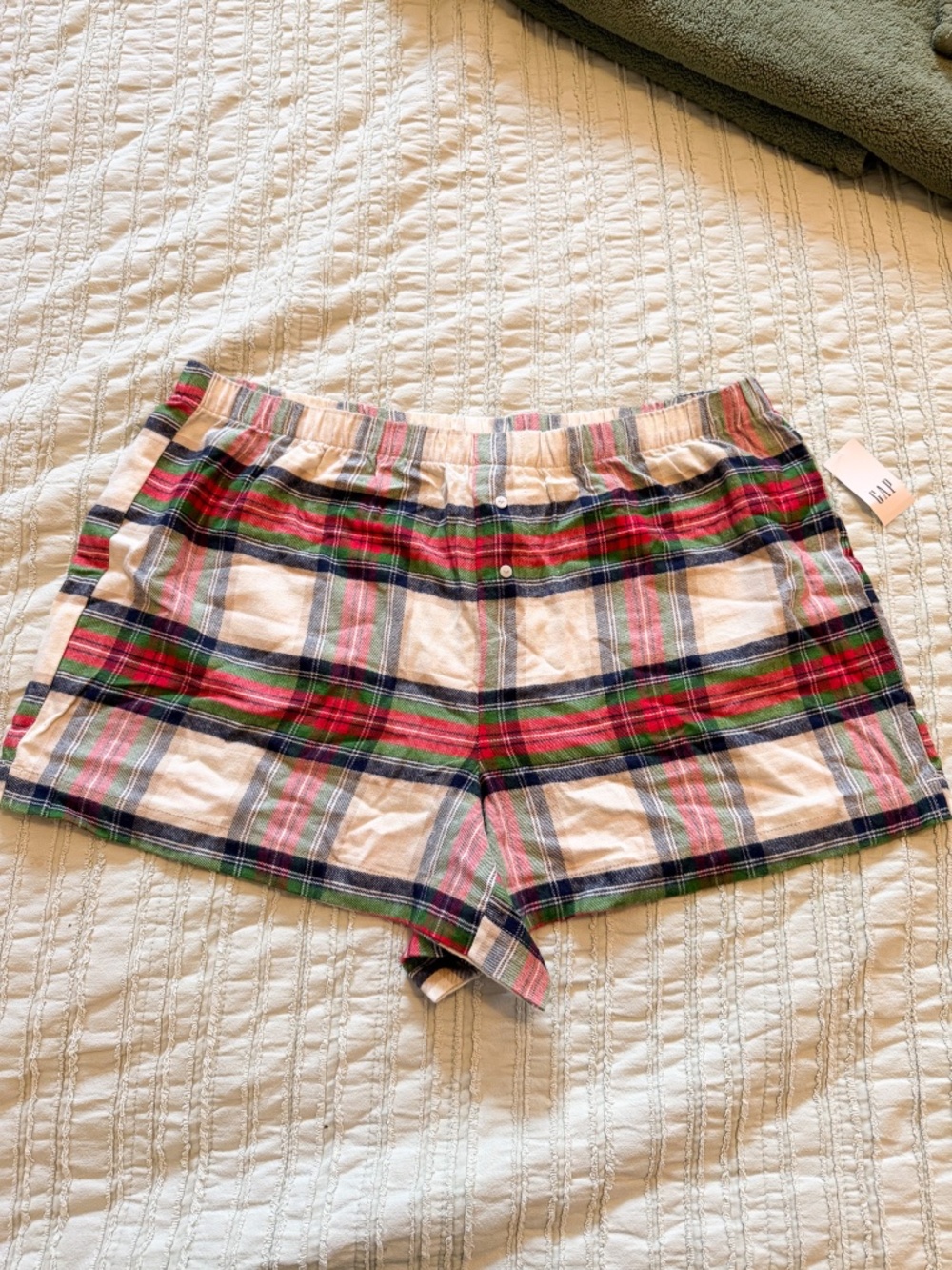 GAP Flannel Plaid Pajama Shorts | Multicolor Tartan | NWT | Size L